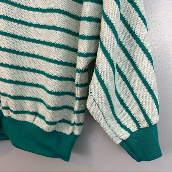 Vintage Speedo Green & White Striped Dolman Cuffed Blouse Size Medium - Picture 6 of 11